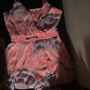 Miami Pink and Blue Tie-Dye Dress